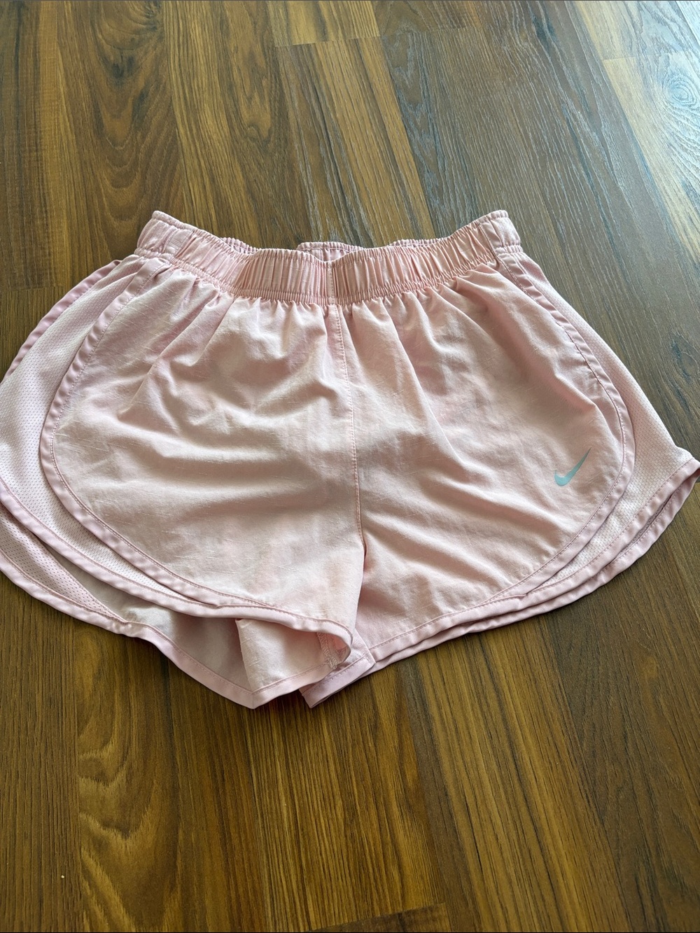 Nike Light Pink Women's Athletic Shorts with Swoosh
